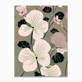 Swamp Rose Mallow Wildflower Modern Muted Colours 2 Canvas Print