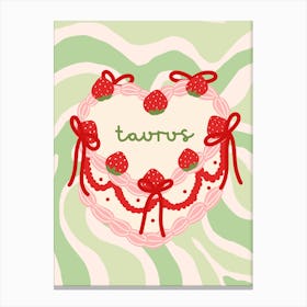 Taurus Coquette Cake Canvas Print