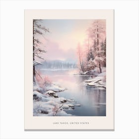 Dreamy Winter Painting Poster Lake Tahoe Usa 1 Canvas Print
