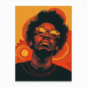 Retro Vintage Black Man 70's Aesthetic Canvas Print