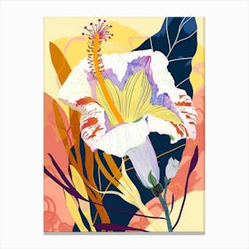 Colourful Flower Illustration Morning Glory 6 Canvas Print