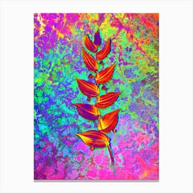 Twistedstalk Botanical in Acid Neon Pink Green and Blue n.0020 Canvas Print