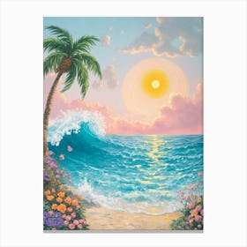 Tropical Sunset At The Beach Canvas Print