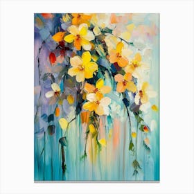 Abstract Colourful Acrylic Painting Of Spring Flower Canvas Print