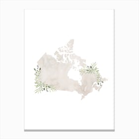 Watercolor Leaves Canada Canvas Print