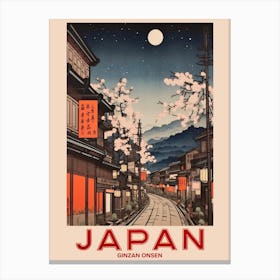 Ginzan Onsen, Visit Japan Vintage Travel Art 1 Canvas Print