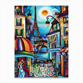 Paris, Cubism and Surrealism, Typography Canvas Print