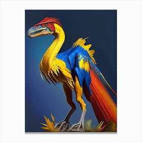 Deinonychus Primary Colours Dinosaur Canvas Print