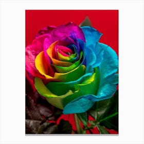Rainbow Rose Canvas Print