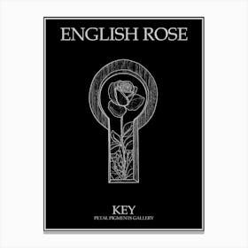 English Rose Key Line Drawing 4 Poster Inverted Canvas Print