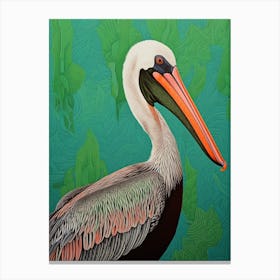 Ohara Koson Inspired Bird Painting Brown Pelican 5 Canvas Print