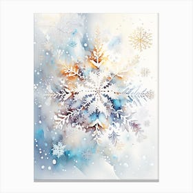 Intricate, Snowflakes, Storybook Watercolours 1 Canvas Print