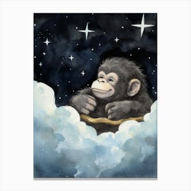 Baby Gorilla 3 Sleeping In The Clouds Canvas Print