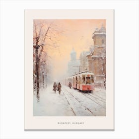 Dreamy Winter Painting Poster Budapest Hungary 2 Canvas Print