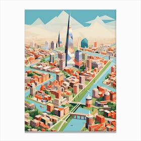 Milan, Italy, Geometric Illustration 4 Canvas Print