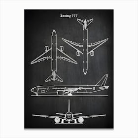 Boeing 777 Airplane Decor Aircraft Decor Plane Decor Airplane Art Airplane Print Airplane Blueprint Airplane Art Va7771 Canvas Print