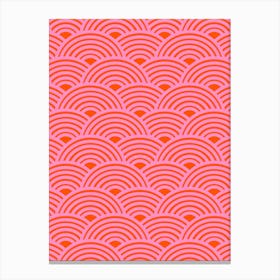 Pink And Orange Retro Waves Canvas Print