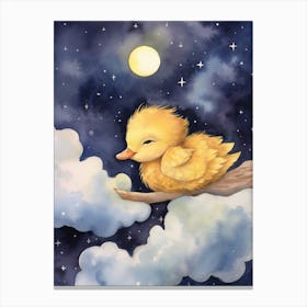 Baby Duckling 2 Sleeping In The Clouds Canvas Print