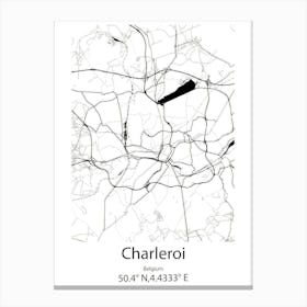 Charleroi,Belgium Minimalist Map Canvas Print