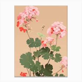 Geraniums Flower Big Bold Illustration 3 Canvas Print