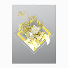Botanical Apple Rose in Yellow and Gray Gradient n.030 Canvas Print