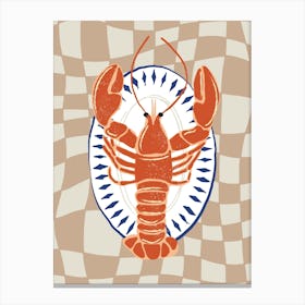 Food Illustration Lobster Preppy Contemporary Kitchen Canvas Print