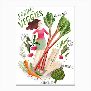 Spring Veggies Chart Canvas Print