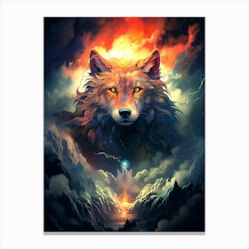 Wolf In The Sky 2 Canvas Print