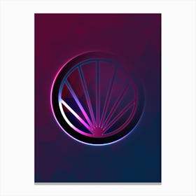 Geometric Neon Glyph on Jewel Tone Triangle Pattern 004 Canvas Print
