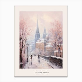 Dreamy Winter Painting Poster Cologne France 3 Canvas Print