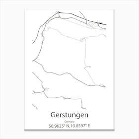 Gerstungen,Germany Minimalist Map Canvas Print