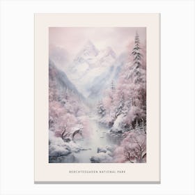 Dreamy Winter National Park Poster  Berchtesgaden National Park Germany 4 Canvas Print