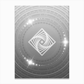 Geometric Glyph in White and Silver with Sparkle Array n.0361 Canvas Print