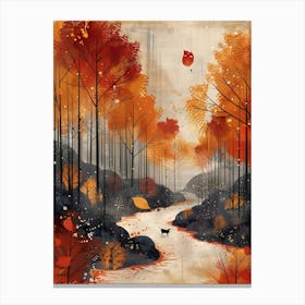 Autumn Forest, Vibrant, Pop Art Canvas Print