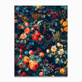 Floral Wallpaper Inspired By William Morris 1 Canvas Print