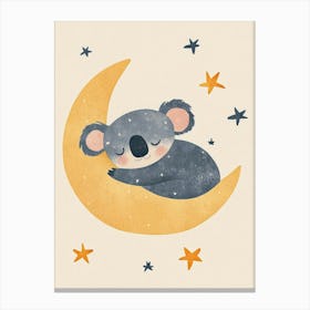 Koala Sleeping On The Moon Canvas Print