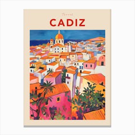 Cadiz Spain 5 Fauvist Travel Poster Canvas Print