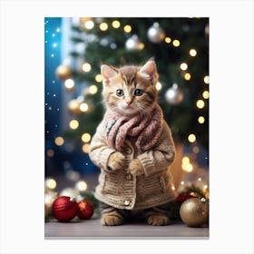 Christmas Kitten Canvas Print