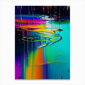 Rain Puddle Water Waterscape Bright Abstract 1 Canvas Print