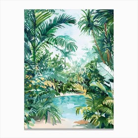 Tropical Jungle Watercolor Painting Canvas Print