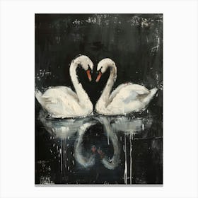 Swans In Love Canvas Print