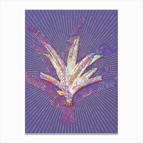 Geometric Boat Lily Mosaic Botanical Art on Veri Peri n.0257 Canvas Print