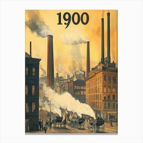 Aihrgdesign A Vintage Poster Of An Industrial City In 1900 Fe 0fa60eed B94e 4976 8a03 3f982cde26b4 0 Canvas Print