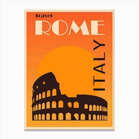Italy, Rome Travel Poster, Karen Arnold Canvas Print