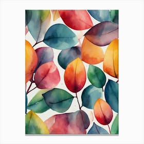 Watercolor Leaves 8 Canvas Print