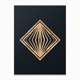 Abstract Geometric Gold Glyph on Dark Teal n.0150 Canvas Print