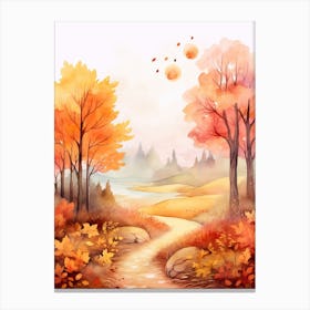 Cute Autumn Fall Scene 73 Canvas Print