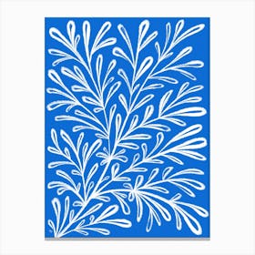 Blue White Plant Canvas Print