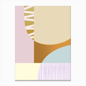 Abstract Geometric Shapes Lilac Beige Blue Canvas Print