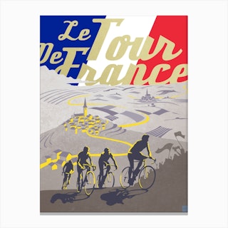 Retro Tour De France Canvas Print